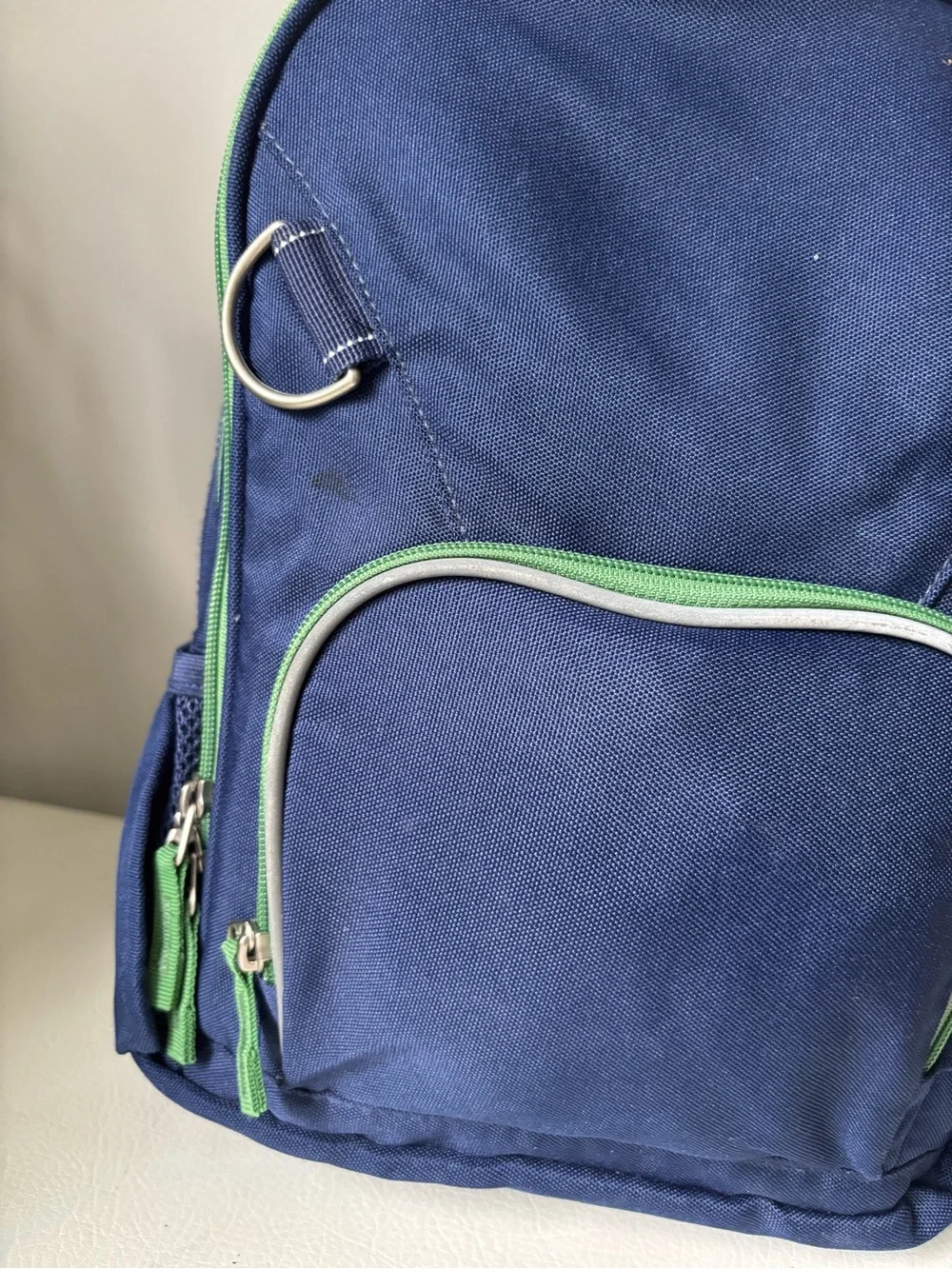 Pottery Barn Kids Navy and Green Small Backpack
